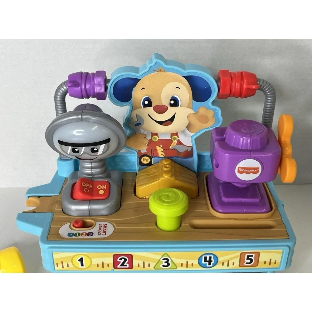Fisher Price Laugh & Learn Smart Stages LEARNING TOOLBENCH Complete Sounds Light